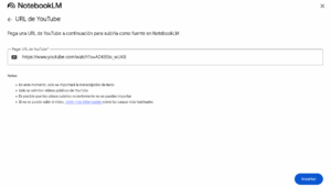 Captura de pantalla da fonte engadida en NotebookLM