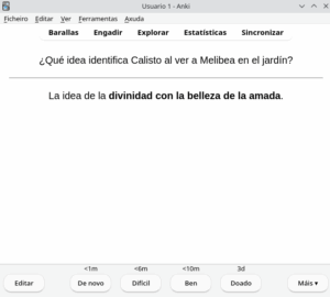 Captura de pantalla dunha pregunta e resposta en Anki