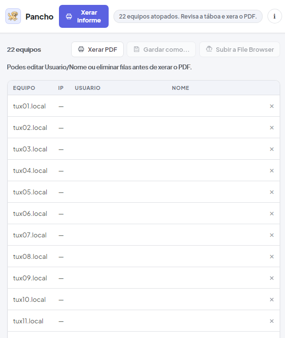 Pancho interface
